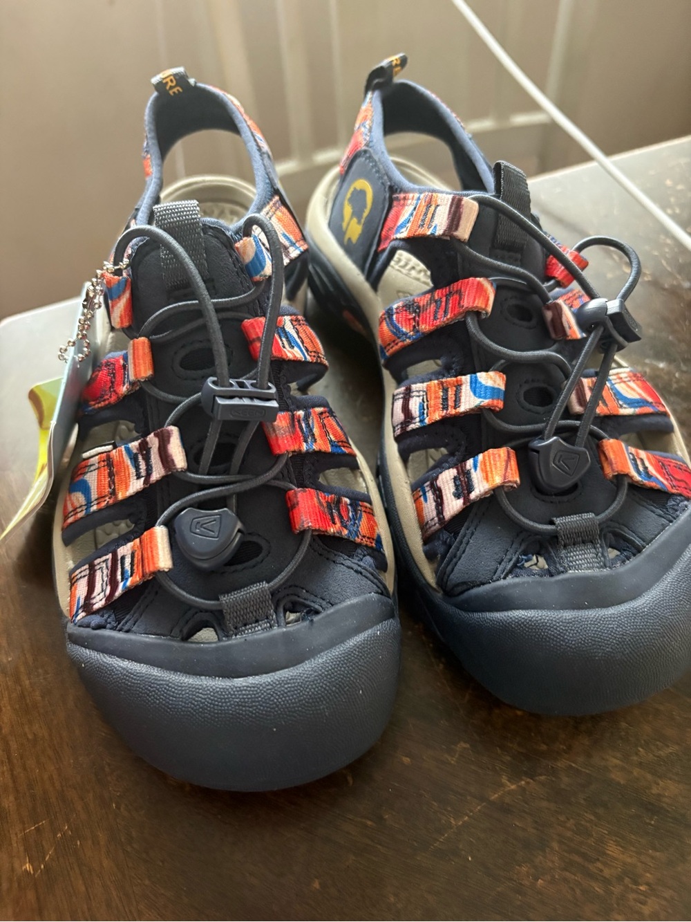 Keen Sandals with Red-Orange Multicolor Straps